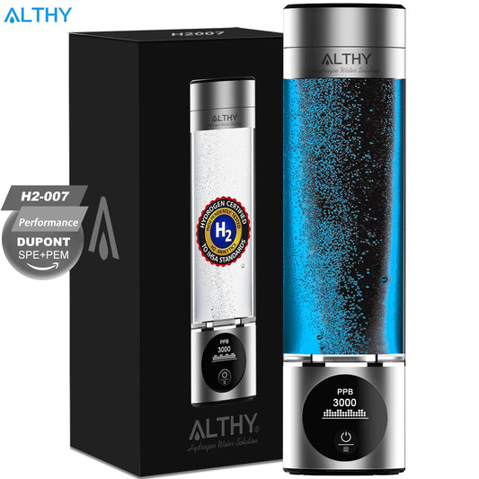 Rechargeable Hydrogen Water Bottle with PPB and Timer Display