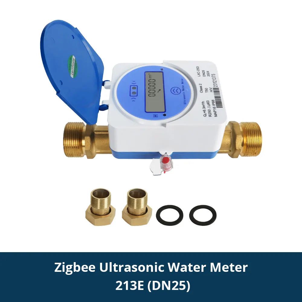 Smart Zigbee Ultrasonic Water Meter DN25 LCD Display IP68