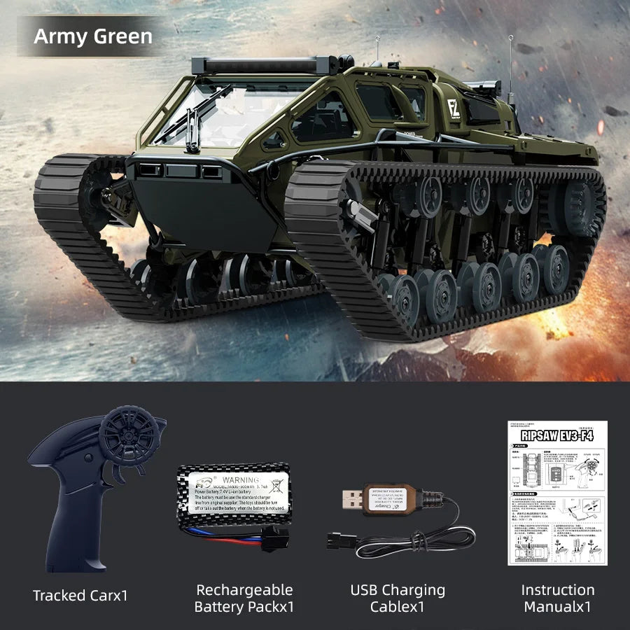 Remote Control Tracked Tank with LED Lights Off-Road