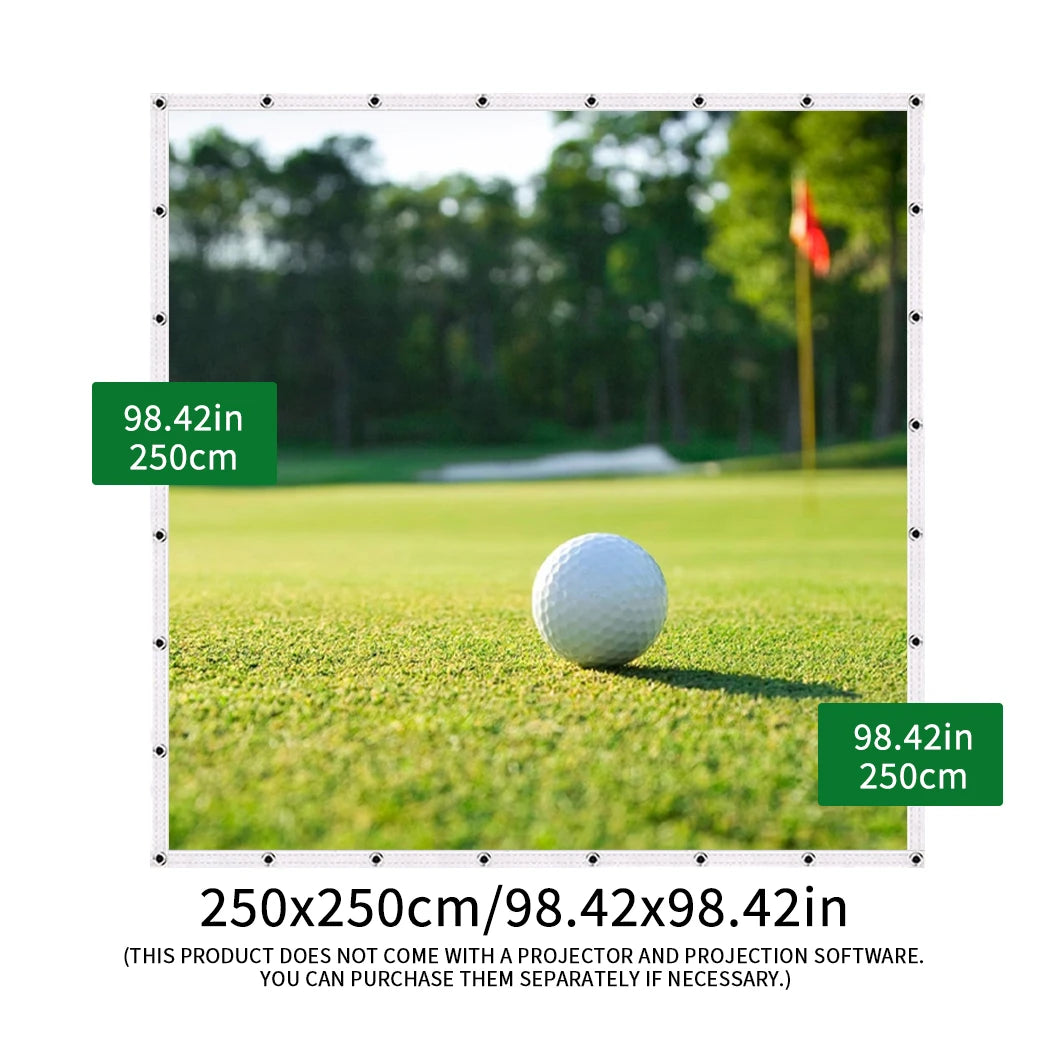 98x98in Silent Golf Training Screen Tear-Resistant Swing Target