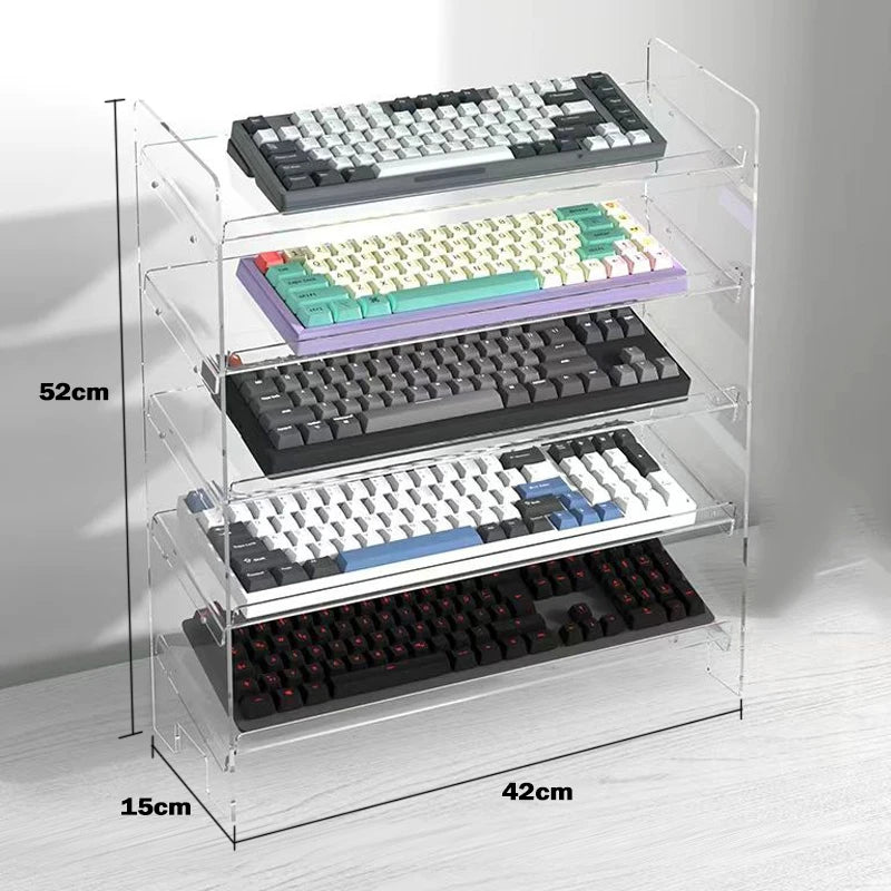 Desktop Organizer 5-Layer Acrylic Keyboard Display Rack