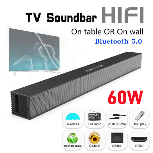 Wireless Bluetooth Sound Bar with Surround Stereo for TV & Projector