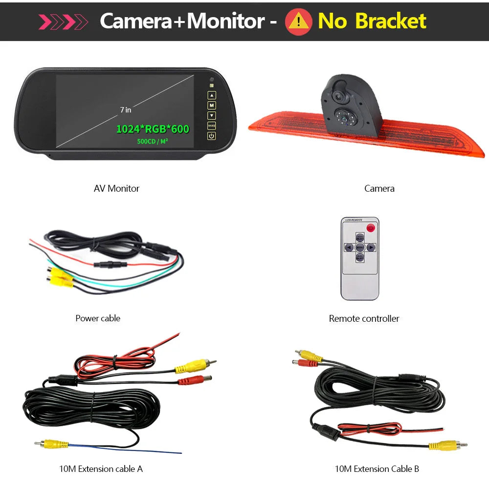 Dual Lens Reverse Camera for Transit with Snap-On Mount