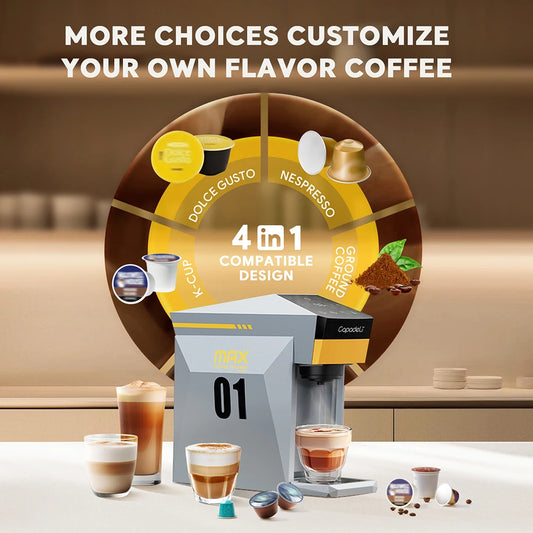 Multi Capsule Coffee Maker for Nespresso K Cup and Ground