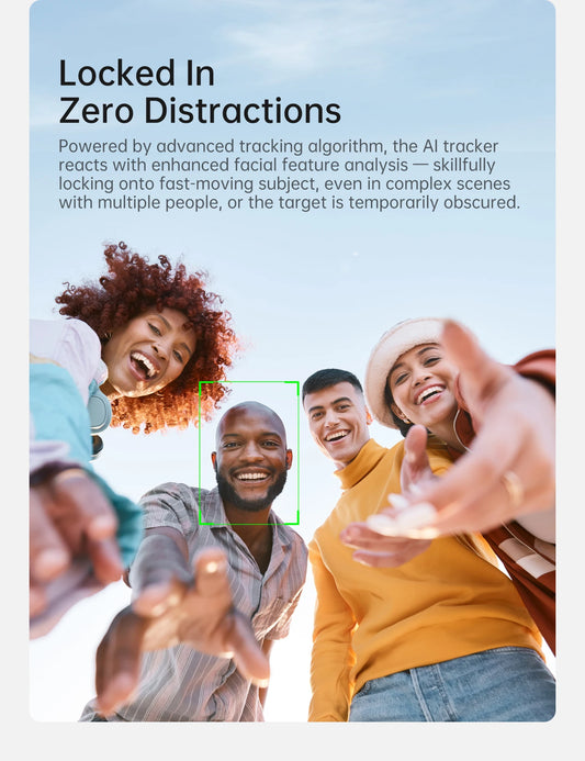 White Smartphone Gimbal with AI Tracking & Fill Light