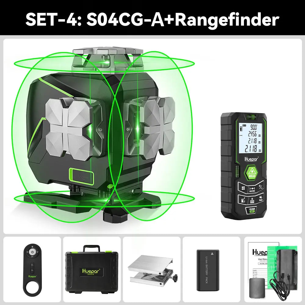 Bluetooth 4D Laser Level Set with Hard Carry Case