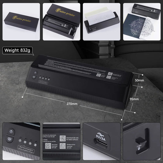 Professional Tattoo Transfer Machine with Battery and Bluetooth
