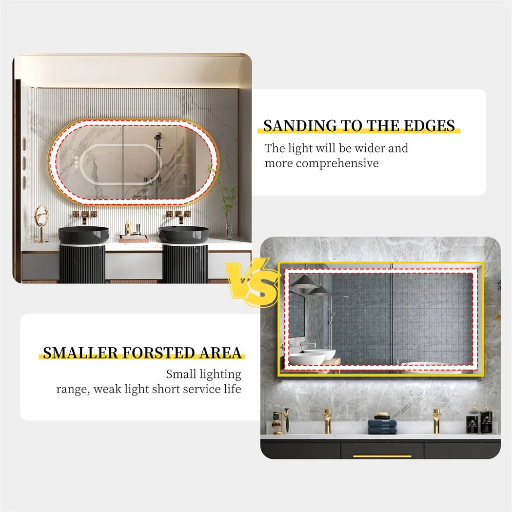 80cm Oval LED Bathroom Mirror with Demister Pad