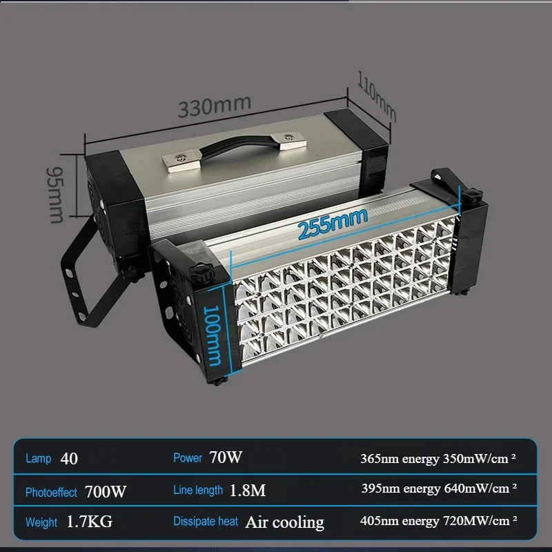 700W 395nm UV Curing Lamp with 40 LEDs