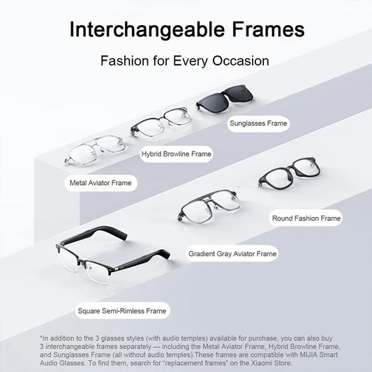 Gradient Grey Smart Audio Glasses with Bluetooth 5.2