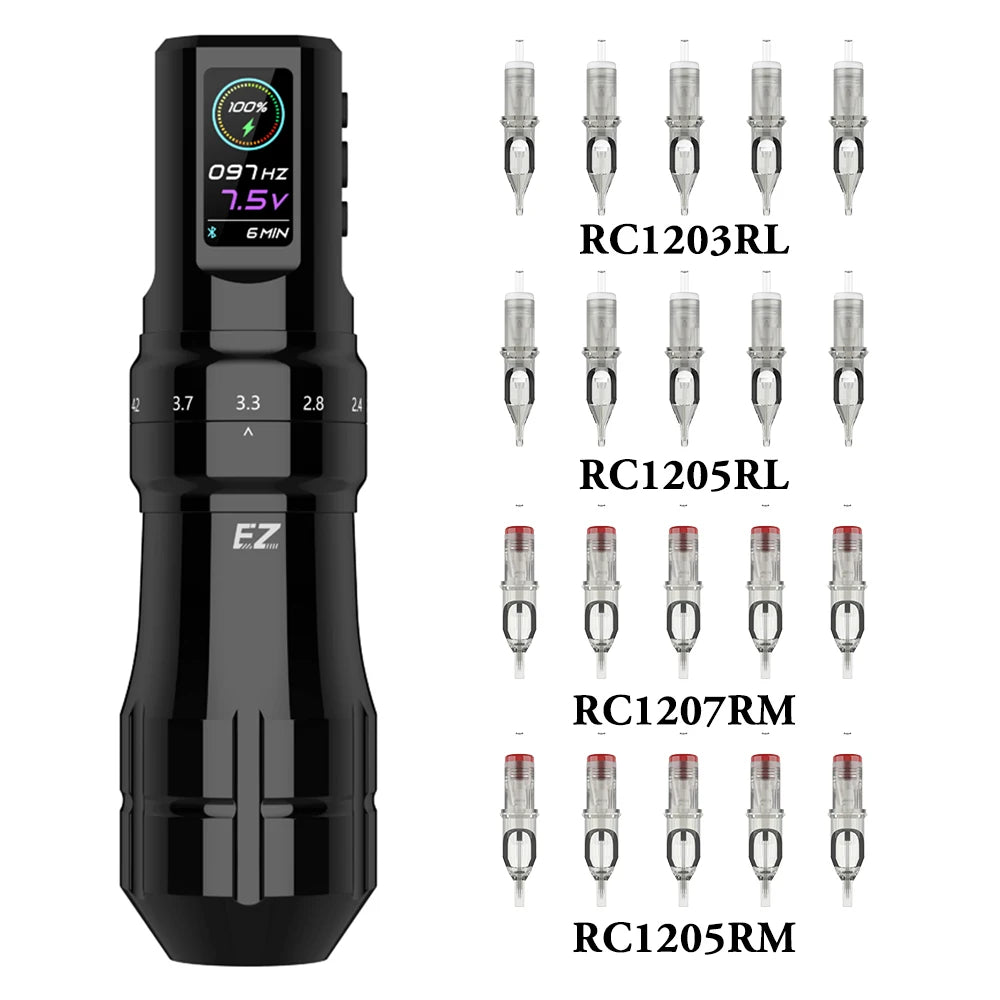 Portable Rechargeable Tattoo Pen Kit 50pcs Black