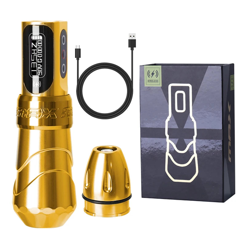 Glossy Gold Tattoo Machine Pen with Coreless Motor