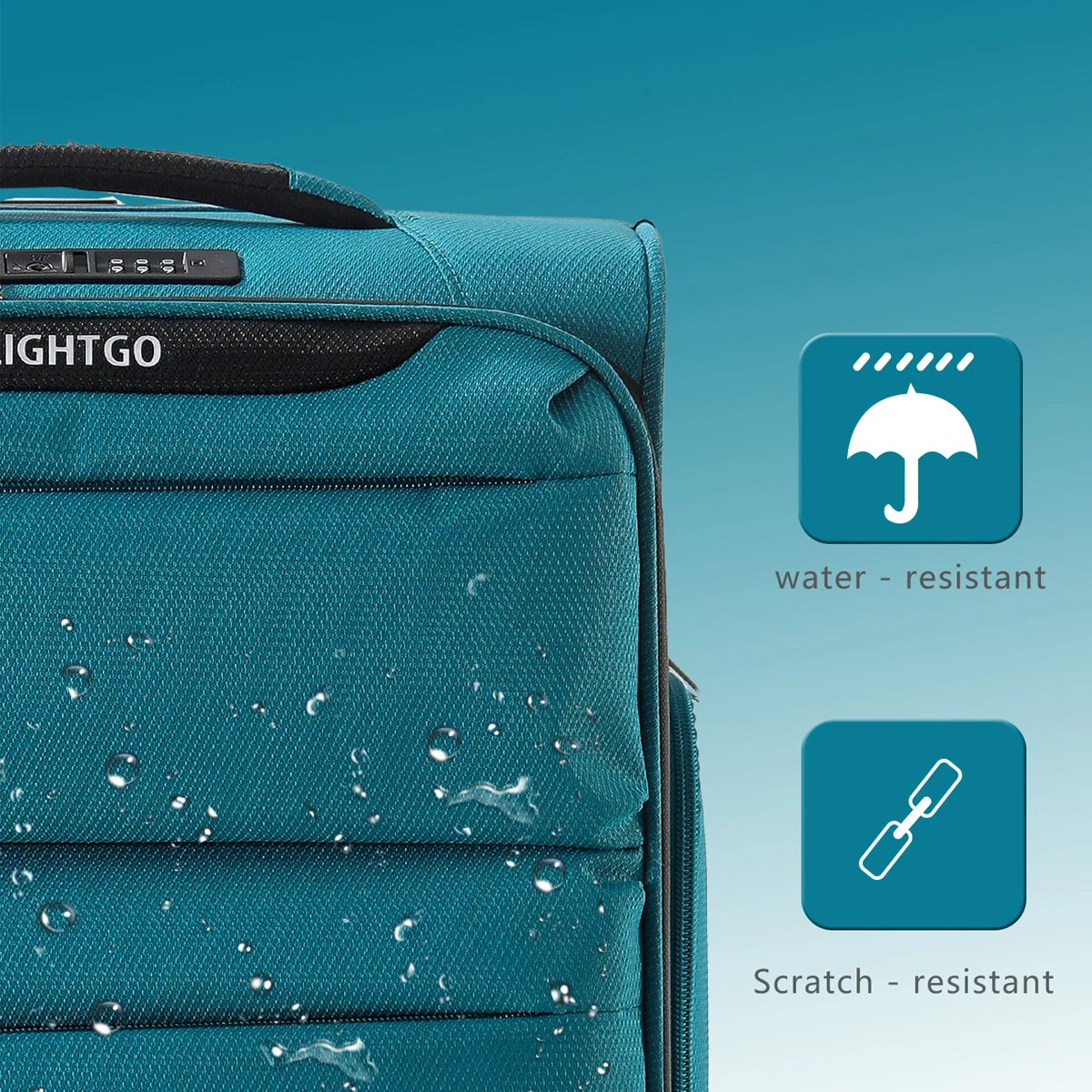 24 Inch Blue Check-In Luggage with 8 Silent Wheels