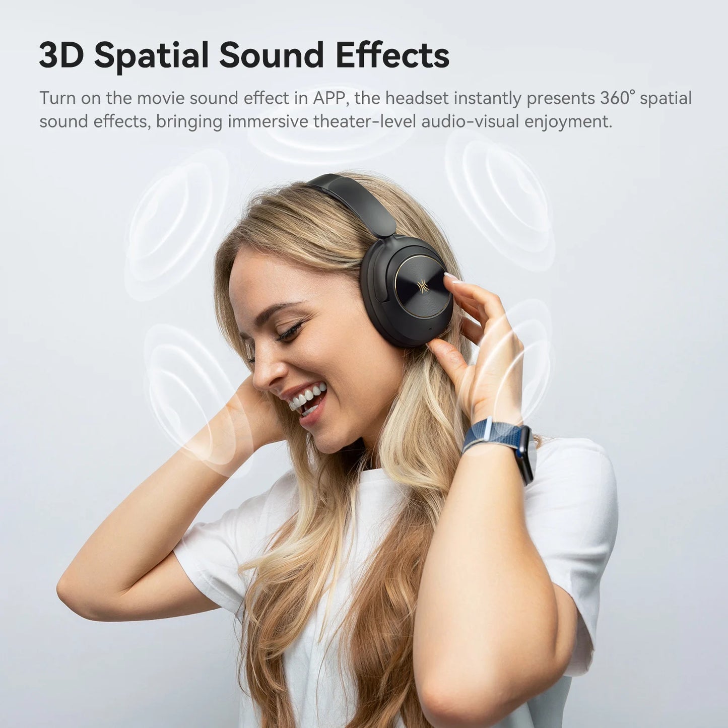White Rechargeable Bluetooth 6.0 Noise-Cancelling Headset