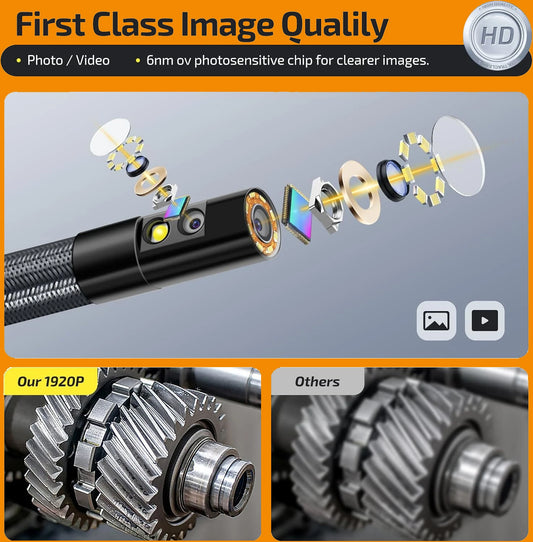 Dual Lens Endoscope Camera 8mm 2m Cable