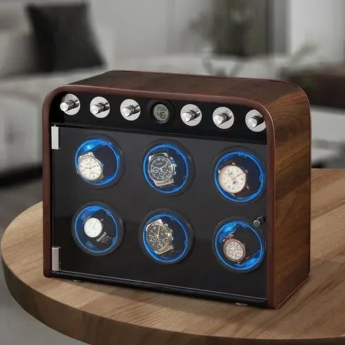 Silent 6 Slot Rotating Watch Display Organizer