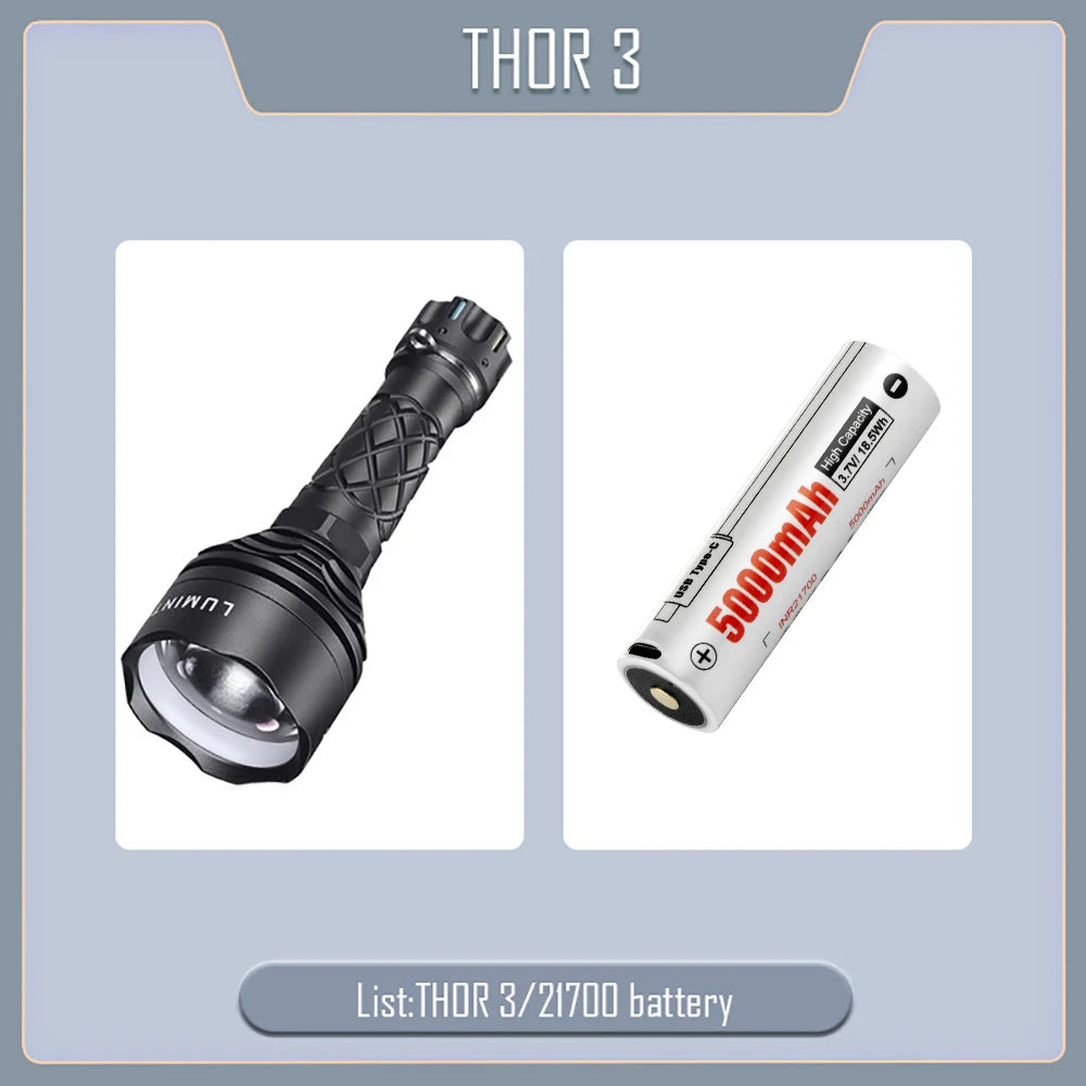 Rechargeable 21700 LEP Flashlight Long‑Range Search Torch