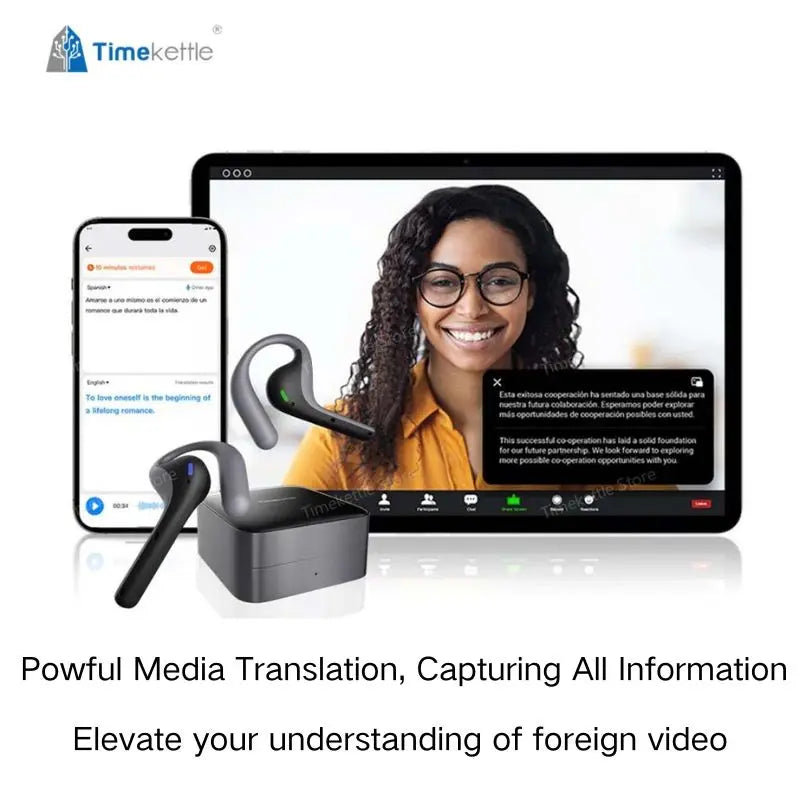 Wireless Interpreter Earbuds for Calls & Video Translation