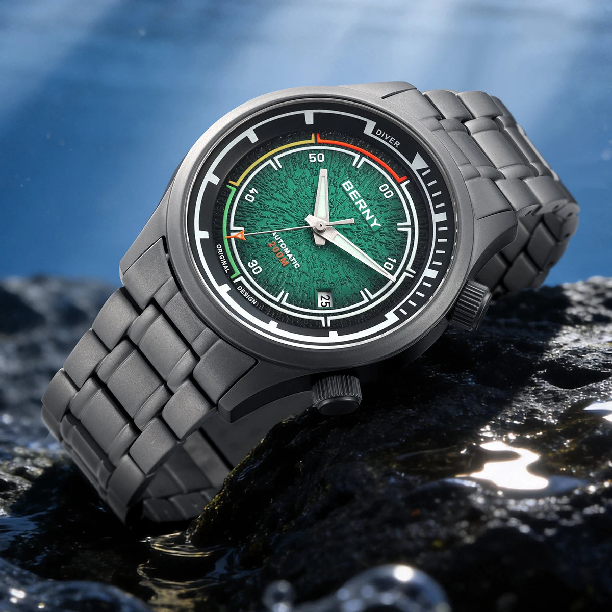 Automatic Diver Watch 20ATM Super Luminous Green
