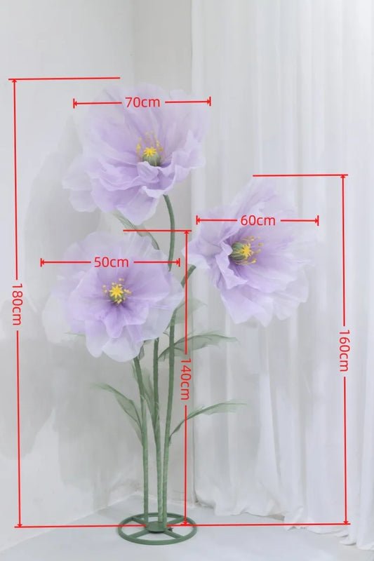Tall Artificial Poppy Flower 180cm Wedding Garden Decoration