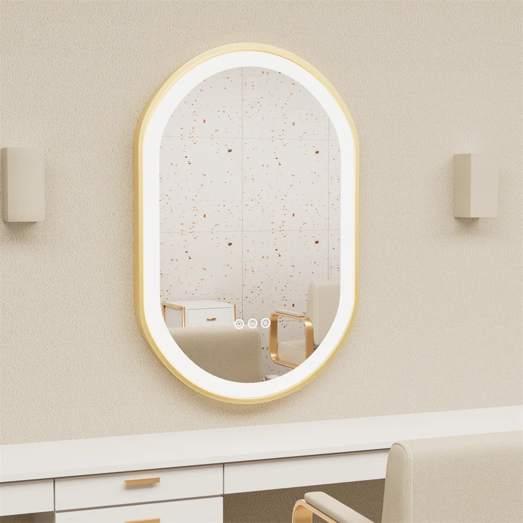 80cm Oval LED Bathroom Mirror with Demister Pad