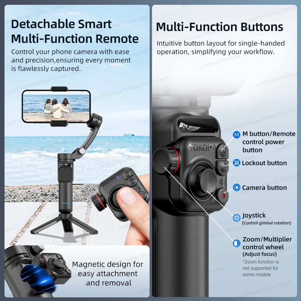 3-Axis Smartphone Gimbal Kit with Tripod and LED Light