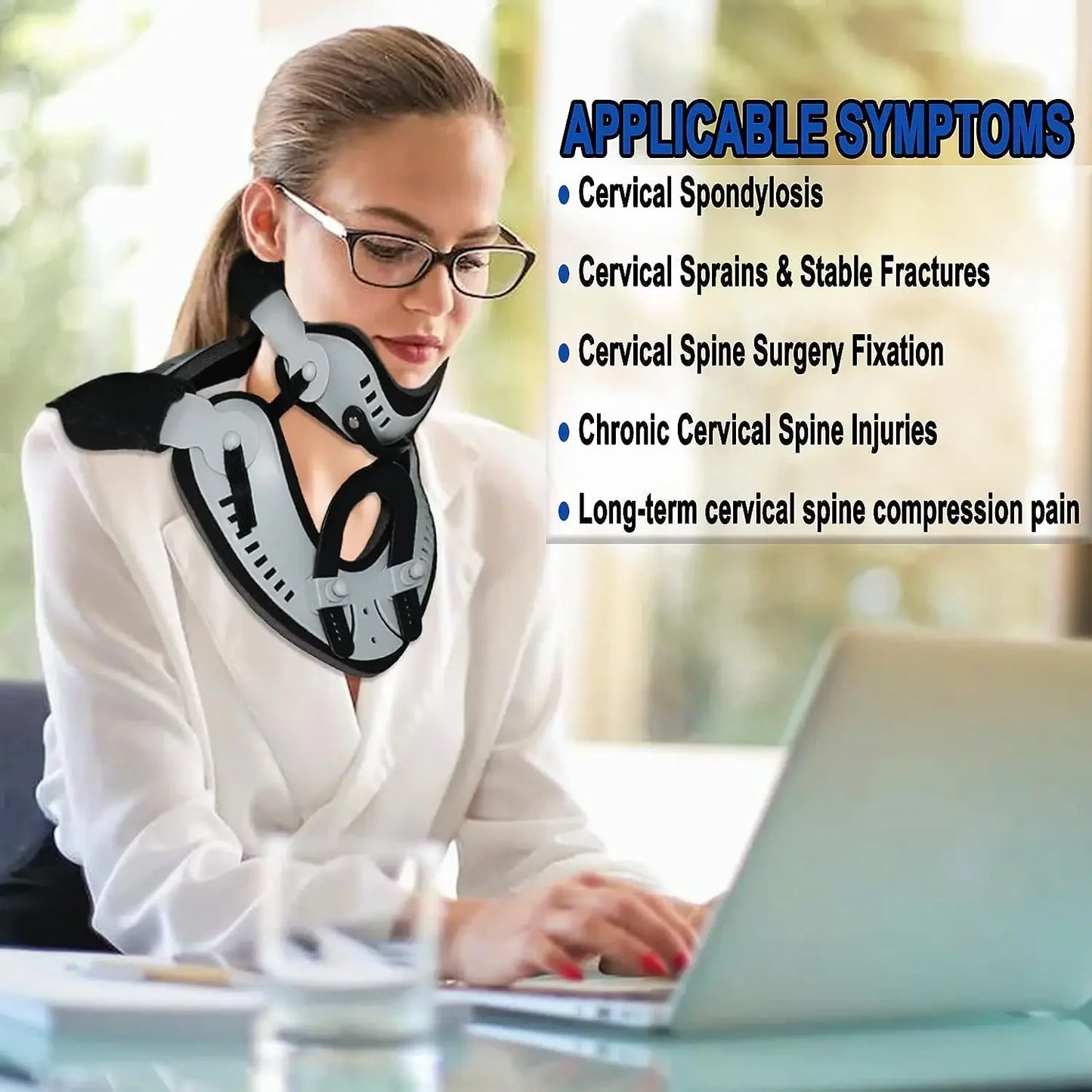 Adjustable Neck Brace Support for Posture and Pain Relief