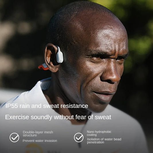 Pink Waterproof Bone Conduction Wireless Sports Headset Bluetooth 5.1