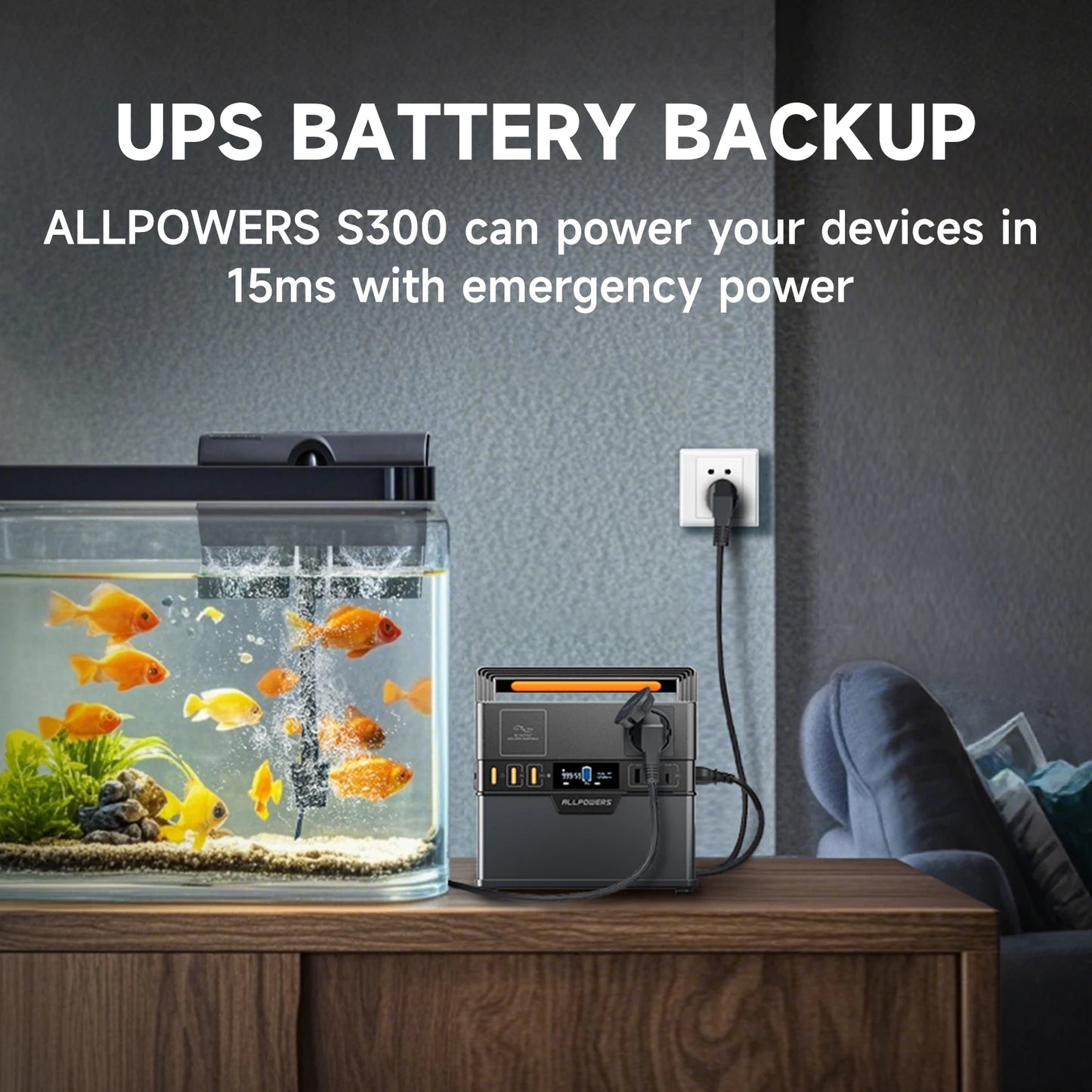 300W Portable Power Station with AC and USB Outputs