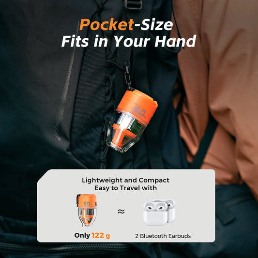 Compact Air Pump for Beds and Bags Orange