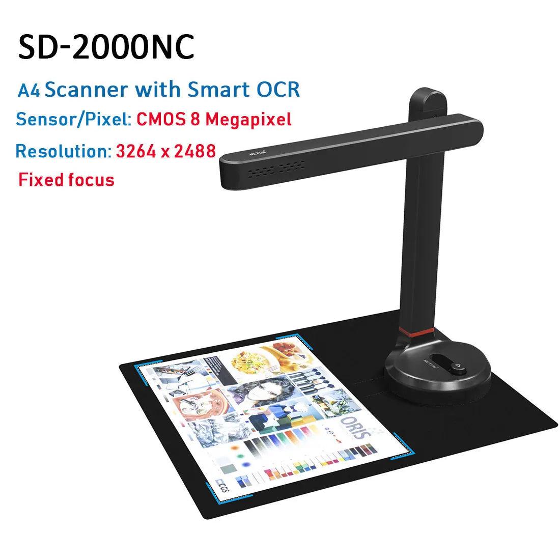 Portable Document and Book Scanner with Smart OCR A4