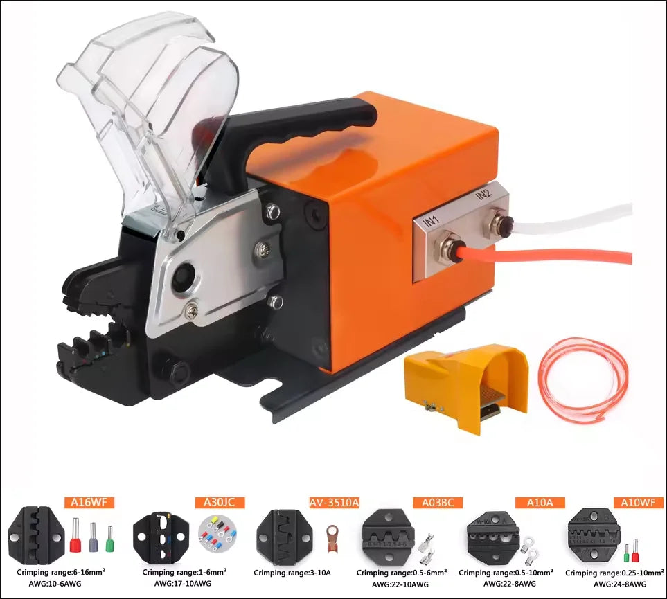 Pneumatic Cold Press 6 Jaw Terminal Crimp Tool