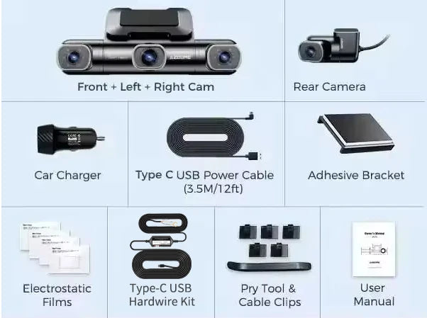 M660 Dash Camera Four Channel with GPS and WiFi