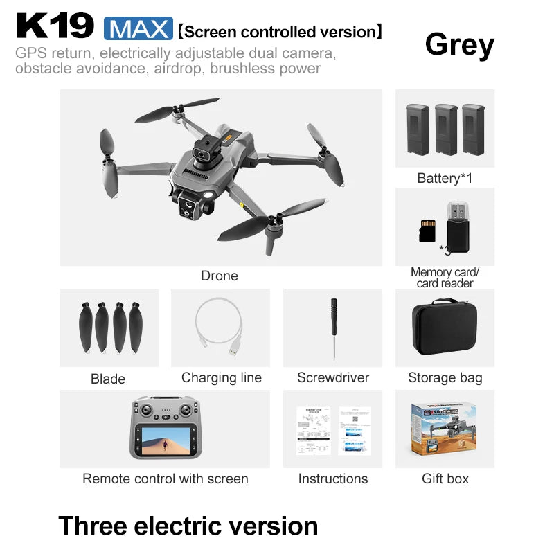 8K GPS Return Drone 3-Battery Obstacle Avoidance