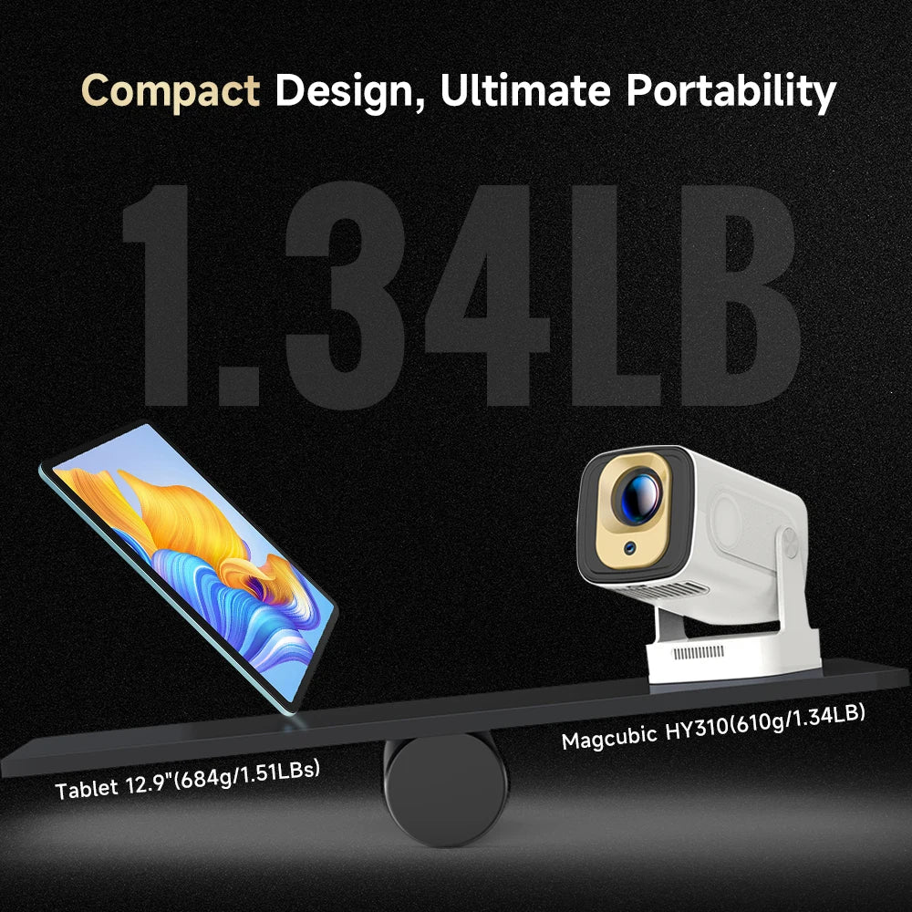 Portable 1080P Projector 4K Support Auto Focus Android 11
