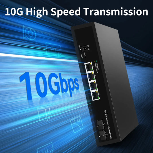 Smart Managed 10G Ethernet Switch 4 Port for Home Labs