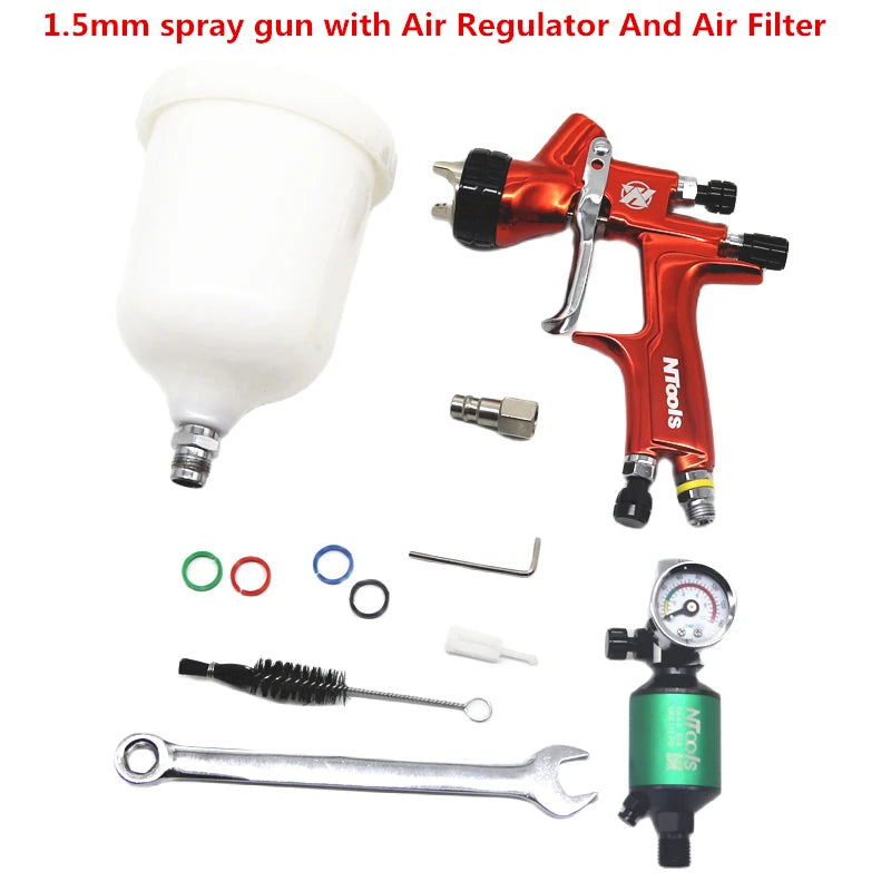 LVLP 1.3mm Spray Gun with Regulator for Auto Finishes
