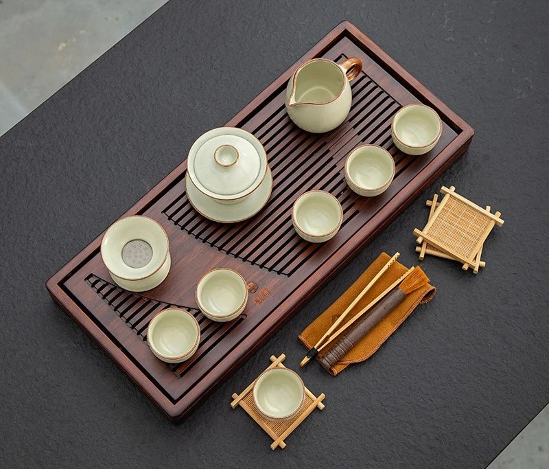 Ceramic Kung Fu Tea Set Pale Green 27-Piece