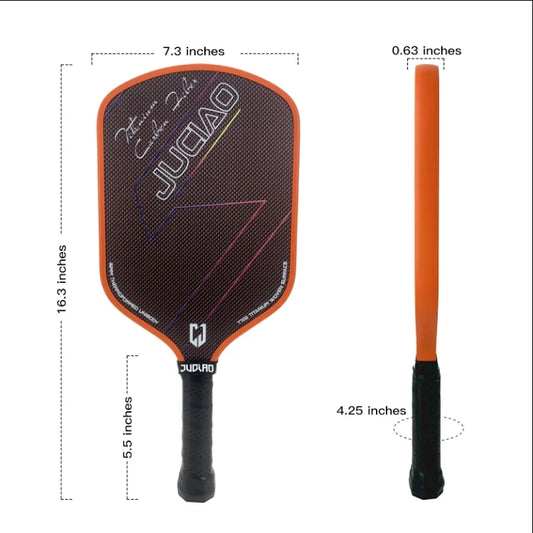 Blue Carbon Fiber Pickleball Paddle with Carry Case