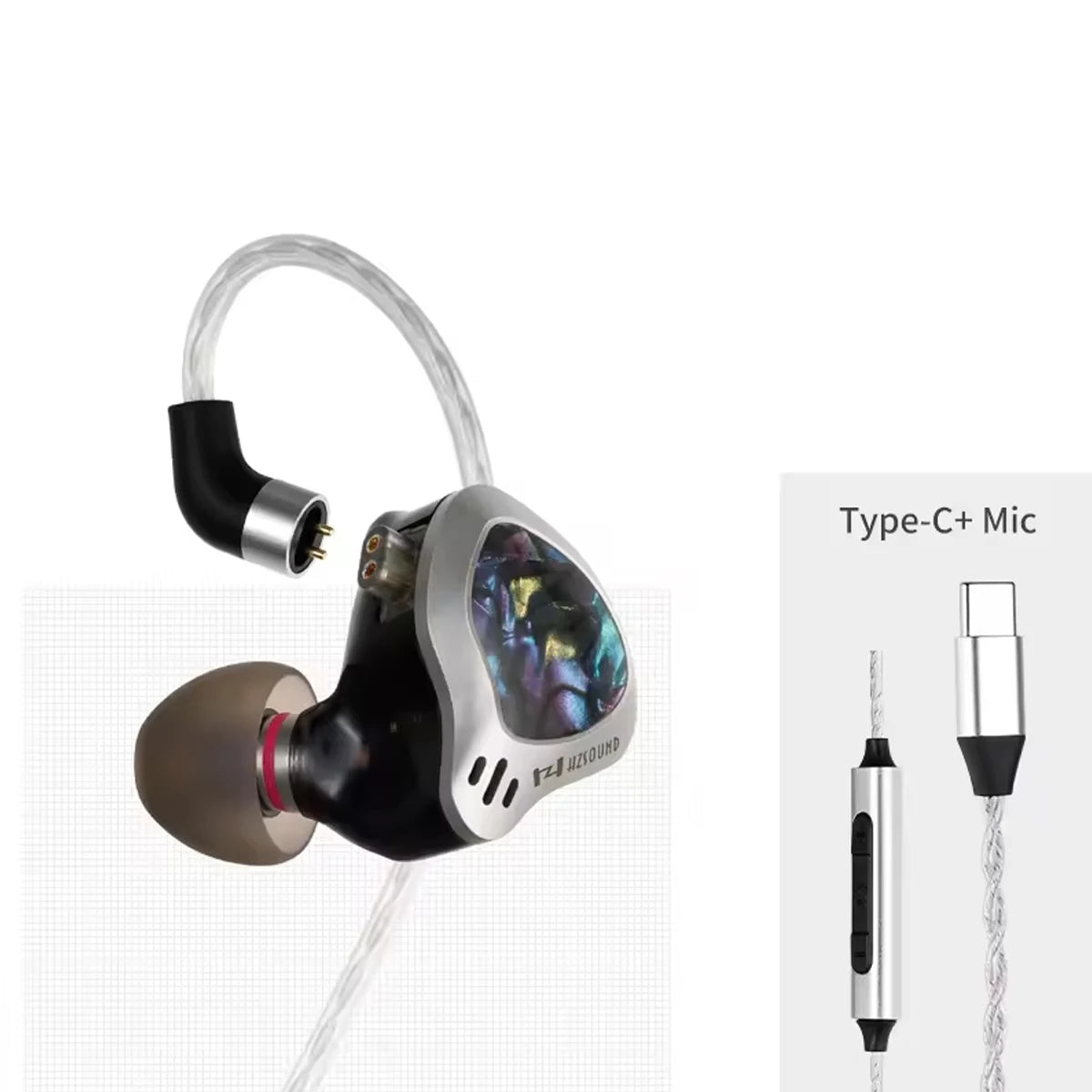 USB-C IEM Earphones With Mic Detachable Cable