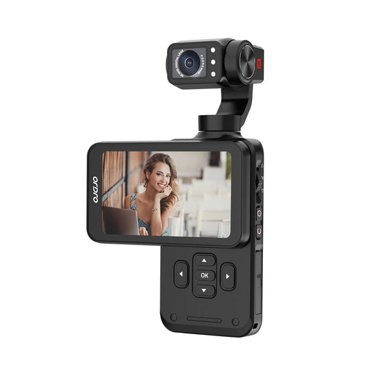 5K Travel Action Camera with Dual Stabilization and Big Screen