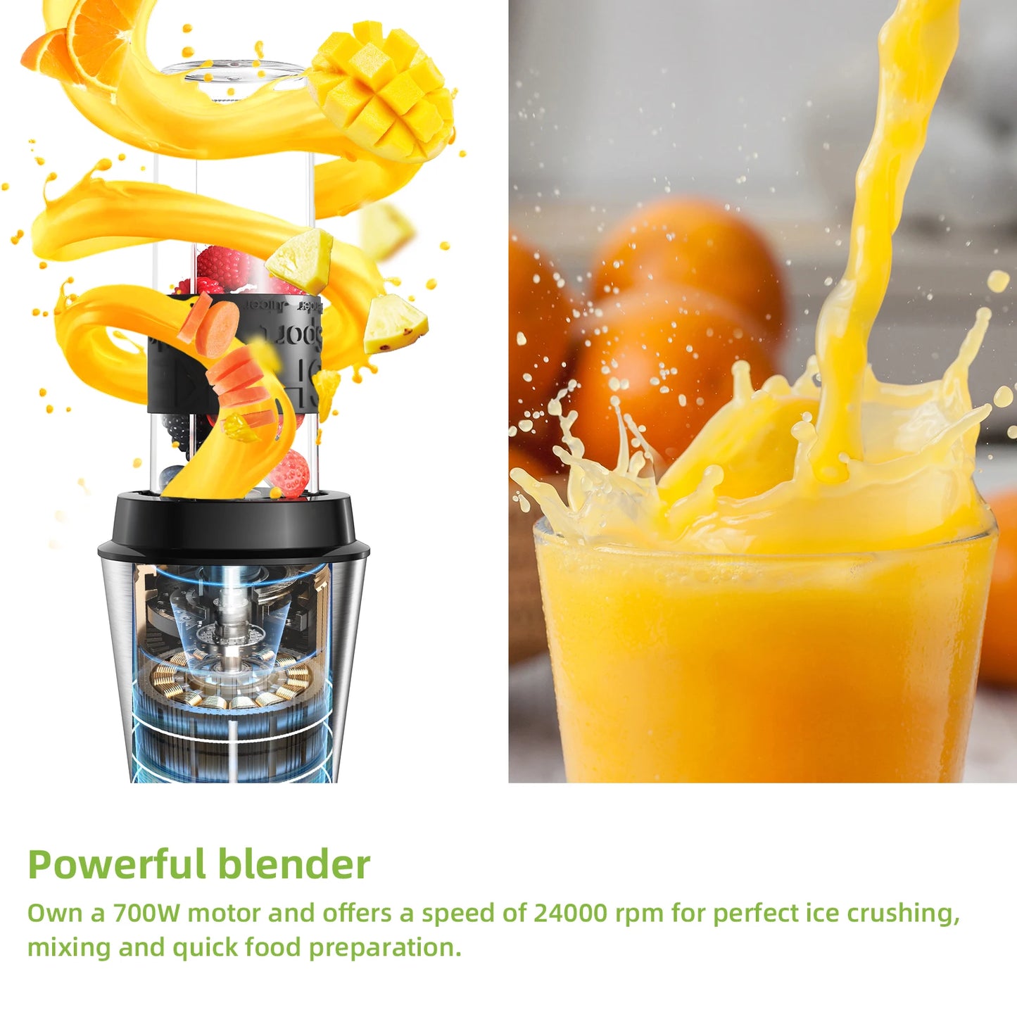 700W 3in1 Food Processor Blender Juicer with Grinder