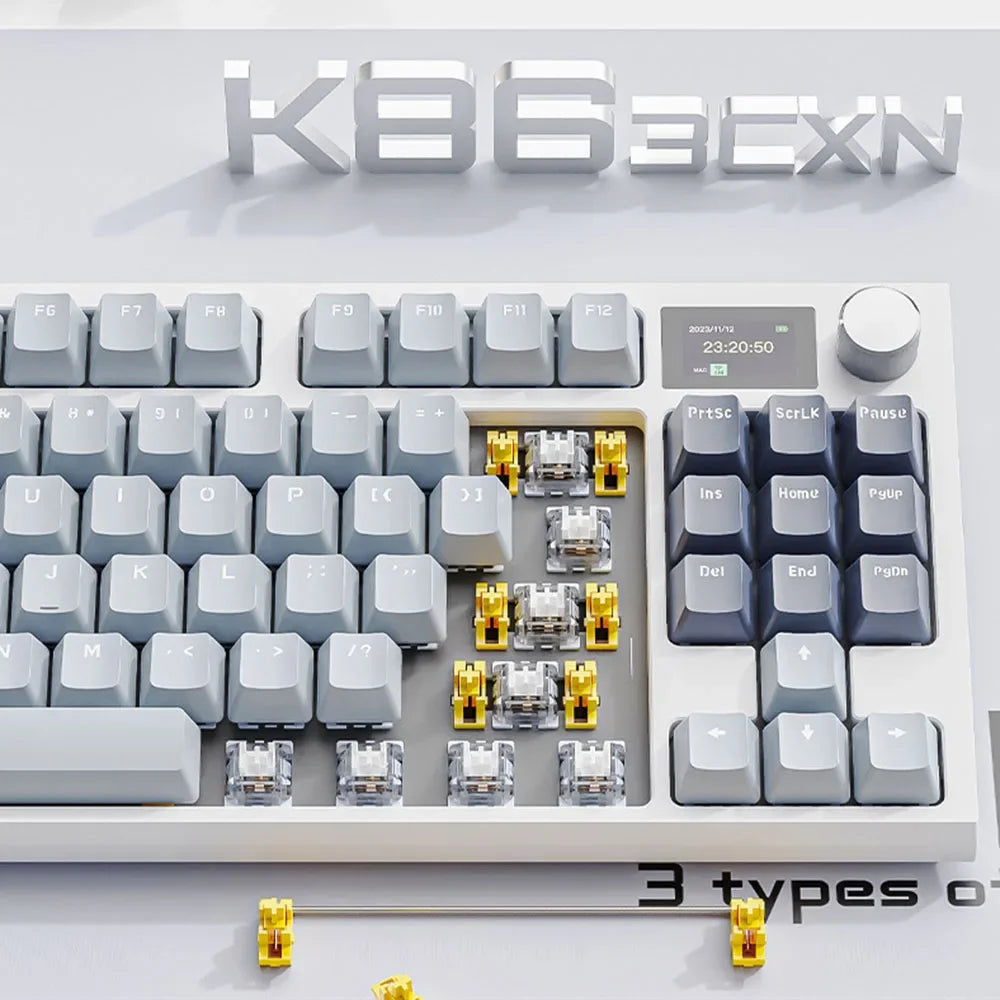 Wireless Mechanical Keyboard with Metal Knob and RGB Backlight