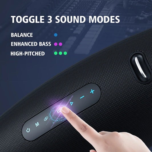 Portable Waterproof Wireless Speaker Blue with Strap 40H Playtime