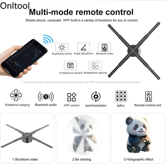 WiFi 50cm 3D Hologram Fan Projector for Store Display