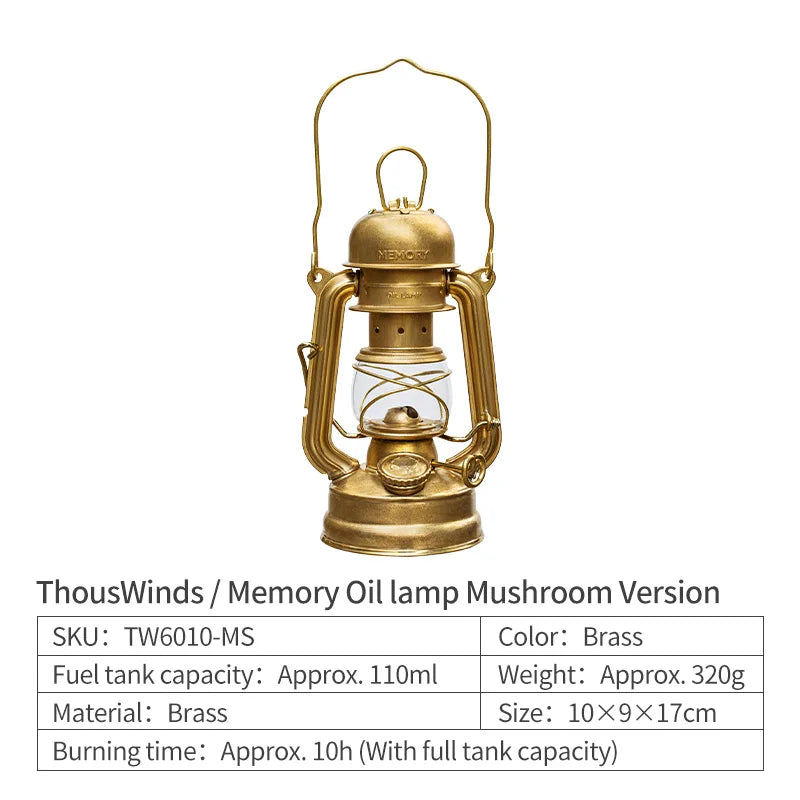 Retro Style Mini Camping Lantern with Adjustable Glow