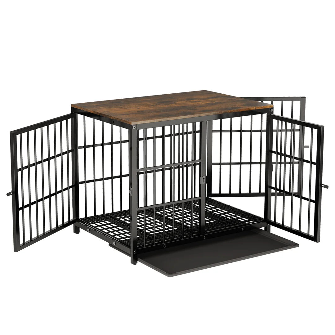 Heavy Duty Furniture Style Dog Crate Black Medium Size