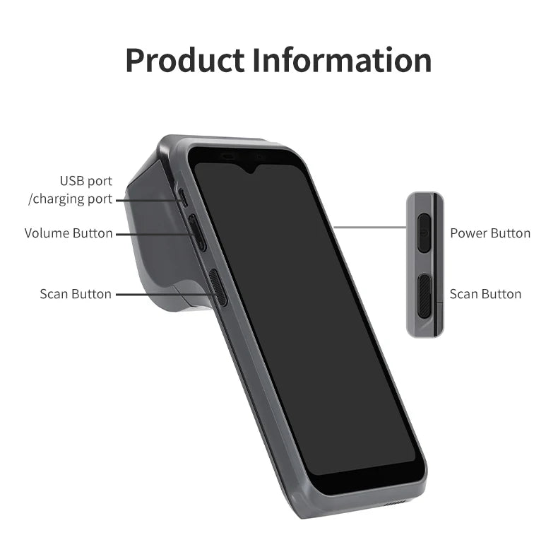 Android Handheld POS Terminal with 58mm Printer