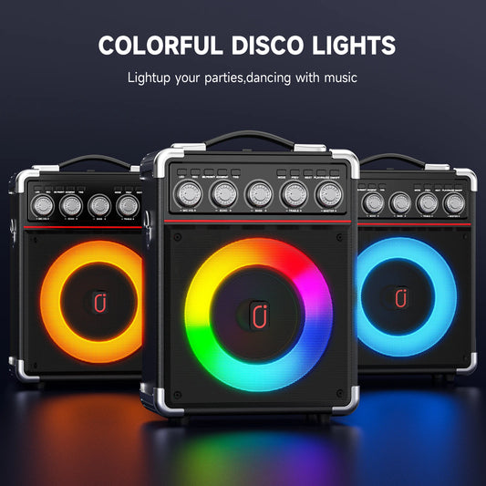 Portable Bluetooth Karaoke Speaker with Mic & Bass Control