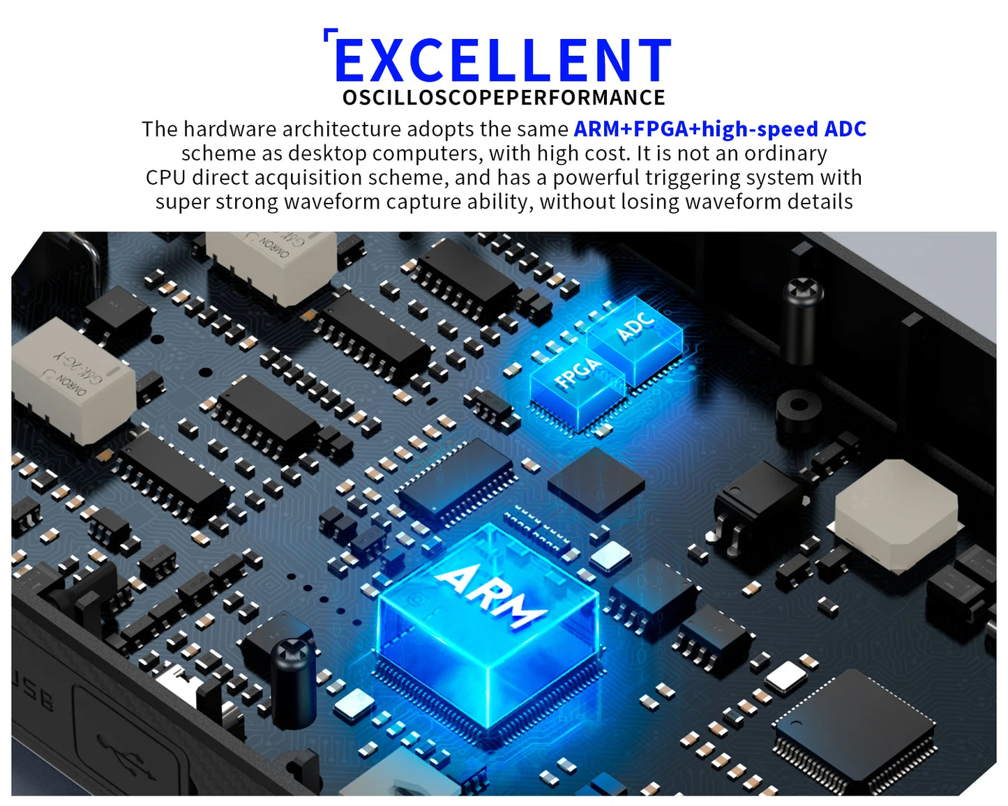 High Precision 50MHz Bandwidth Oscilloscope Standard Model